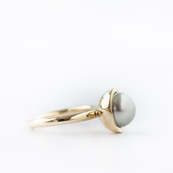 Gouden ring met Tahiti parel - Afbeelding 2
