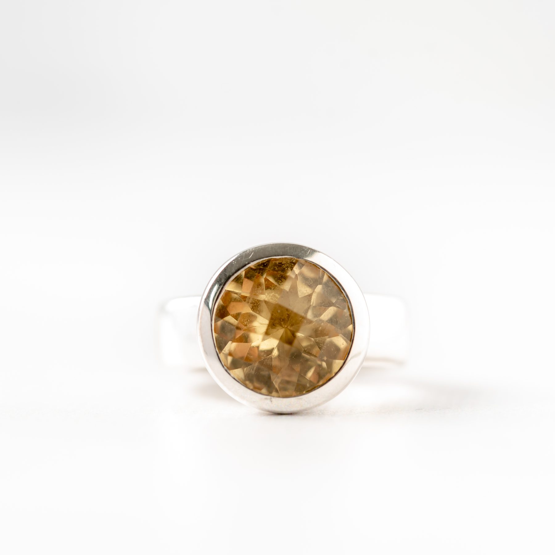 Ring zilver citrien