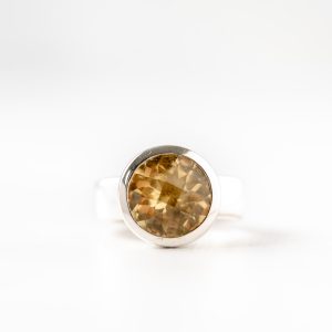 Ring zilver citrien